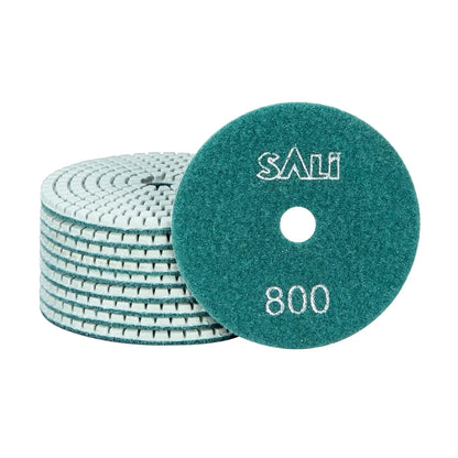 Sali 10 Pack Diamond Polishing Pads 4 Inch Wet Granite Stone Polish Pad Kit for Drill, Grinder, Polisher Polishing Pad for Concrete Marble Stone Countertop Quartz 800 Grit