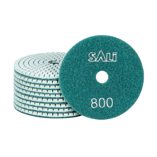 Sali 10 Pack Diamond Polishing Pads 4 Inch Wet Granite Stone Polish Pad Kit for Drill, Grinder, Polisher Polishing Pad for Concrete Marble Stone Countertop Quartz 800 Grit