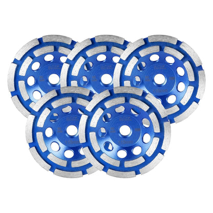 SALI 5PCS 7 Inch Concrete Grinding Wheels 28 Turbo Diamond Segments 5/8-11 Arbor Diamond Grinding Wheel Fit for Paint, Epoxy, Mastic, Coating Removal