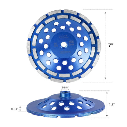 SALI 5PCS 7 Inch Concrete Grinding Wheels 28 Turbo Diamond Segments 5/8-11 Arbor Diamond Grinding Wheel Fit for Paint, Epoxy, Mastic, Coating Removal