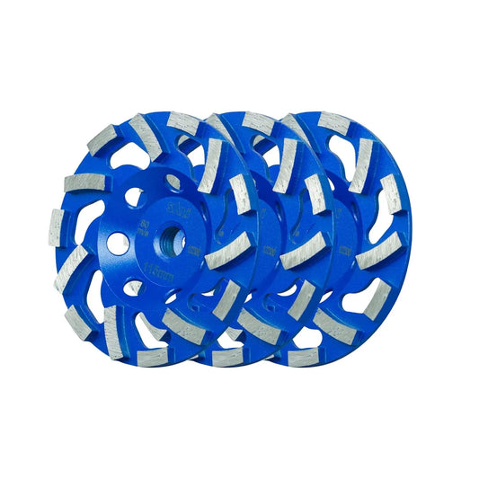 SALI 3pcs 4.5 Inch Concrete Grinding Wheels 14 Turbo Diamond Segments 5/8-11 Arbor Diamond Grinding Wheel Fit for Paint, Mastic, Epoxy Coating Removal