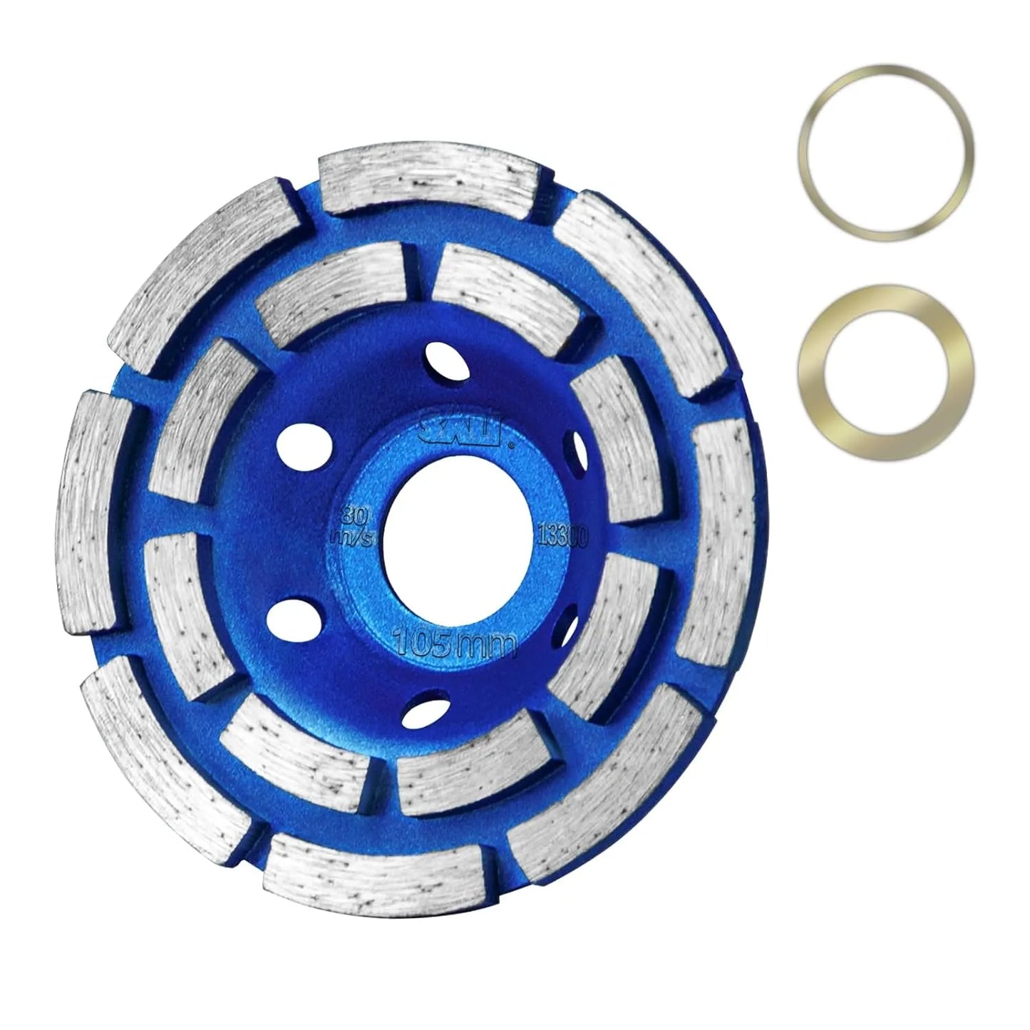 SALI Diamond Concrete Grinding Wheel 4 1/2 inch for Polishing and Cleaning Stone Concrete Surface, Cement, Marble, Rock, Granite, and Thinset Removing, Angle Grinder Double Rows Wheels Cup 115*22.2MM