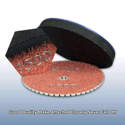Sali 12 Pack Diamond Polishing Pads 4 Inch Wet Granite Stone Polish Pad Kit with 5/8’’-11 Backer Pad for Drill, Grinder, Polisher Polishing Pad for Concrete Marble Stone Countertop Quartz 30 Grit