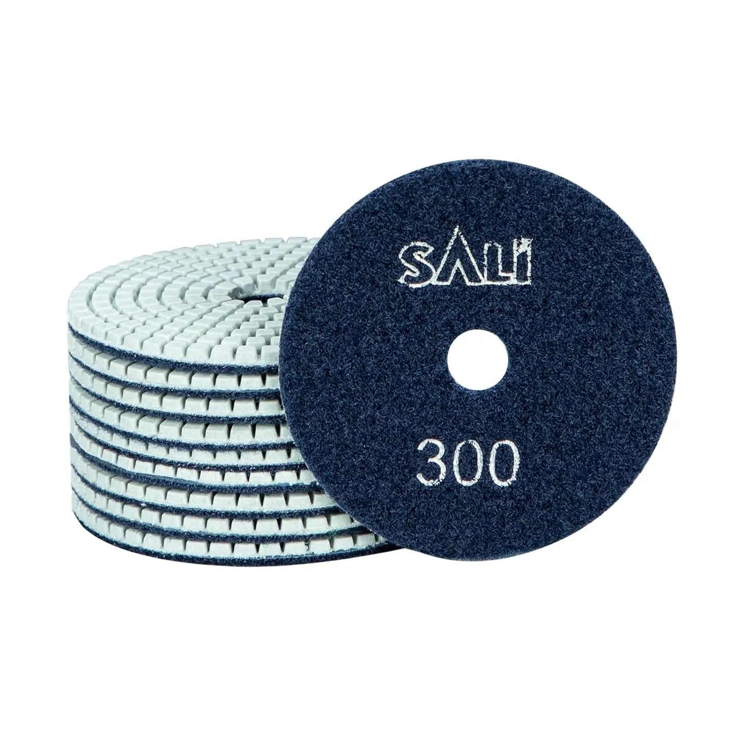 Sali 10 Pack Diamond Polishing Pads 4 Inch Wet Granite Stone Polish Pad Kit for Drill, Grinder, Polisher Polishing Pad for Concrete Marble Stone Countertop Quartz 300 Grit