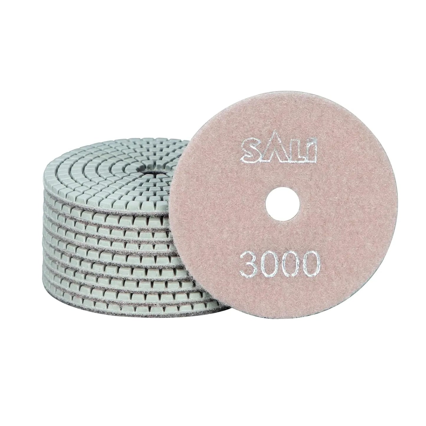 Sali 10 Pack Diamond Polishing Pads 4 Inch Wet Granite Stone Polish Pad Kit for Drill, Grinder, Polisher Polishing Pad for Concrete Marble Stone Countertop Quartz 3000 Grit