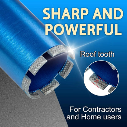 SALI Wet Diamond Core Drill Bits 8"/205mm Diameter, 15"/380mm Drilling Depth Concrete Core Drill Bit, 1-1/4-7" Thread Core Bit Turbo Laser-Welded Segments with Rebar, Brick, Block, Masonry, Stone