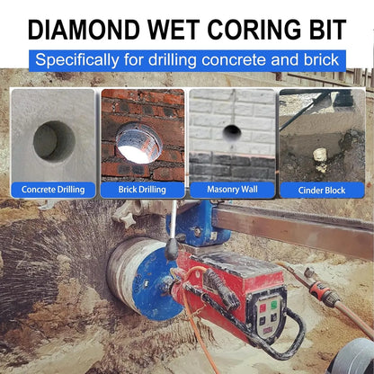 SALI Diamond Core Drill Bits 2" Diameter 10"/254mm Drilling Depth 5/8-11" Thread Core Bit Turbo Laser-Welded Segments for Cured Concrete with, Brick, Block, Masonry, with Two Adapters