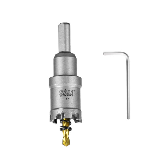 SALI 1" (25.5mm) TCT Hole Saw Kit Tungsten Carbide Tipped Hole Saw Drill Bit with Titanium-Plated Pilot Drill bit for Metal, Stainless Steel, Iron, Wood, Plastic