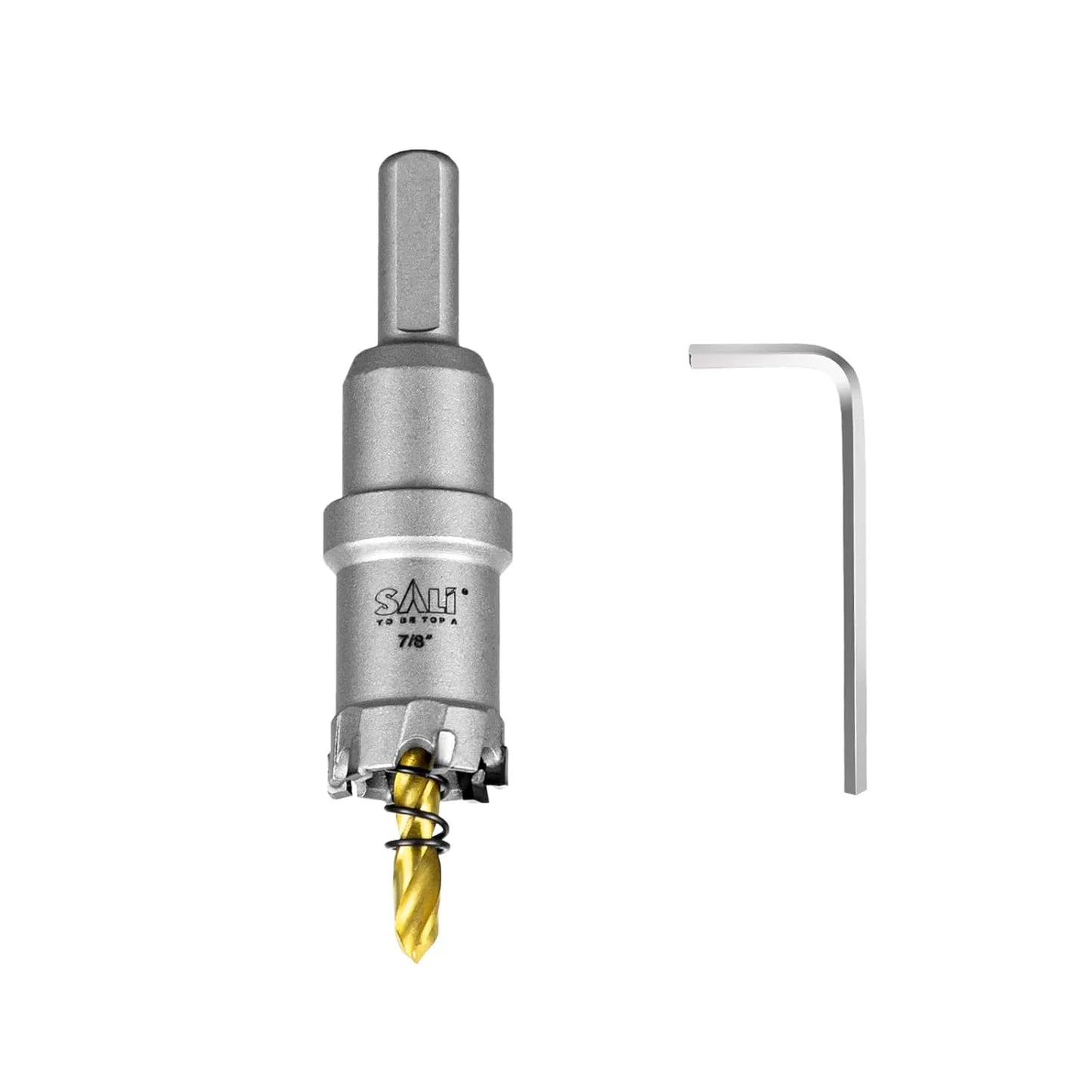 SALI 7/8" (22mm) TCT Hole Saw Kit Tungsten Carbide Tipped Hole Saw Drill Bit with Titanium-Plated Pilot Drill bit for Metal, Stainless Steel, Iron, Plastic