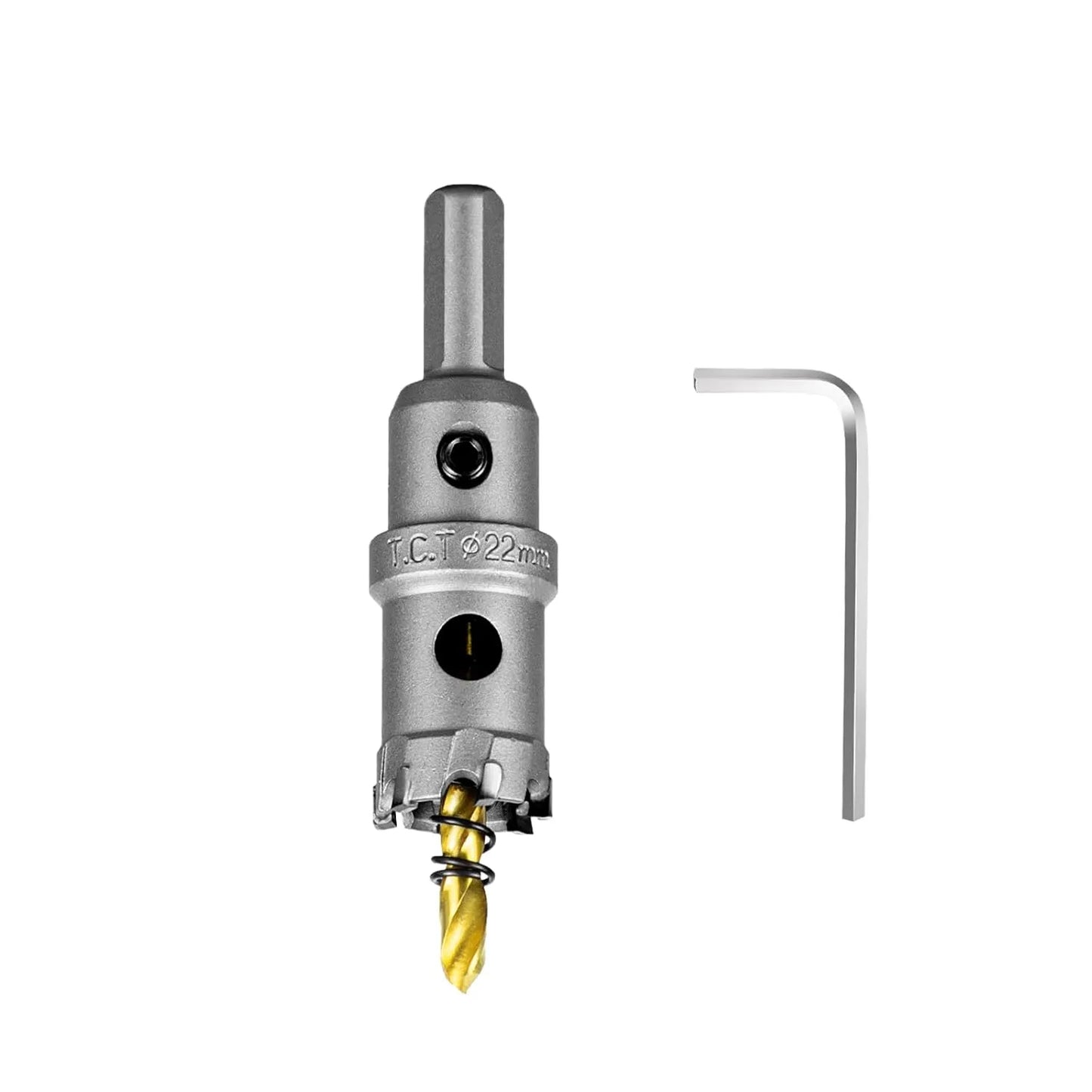 SALI 7/8" (22mm) TCT Hole Saw Kit Tungsten Carbide Tipped Hole Saw Drill Bit with Titanium-Plated Pilot Drill bit for Metal, Stainless Steel, Iron, Plastic