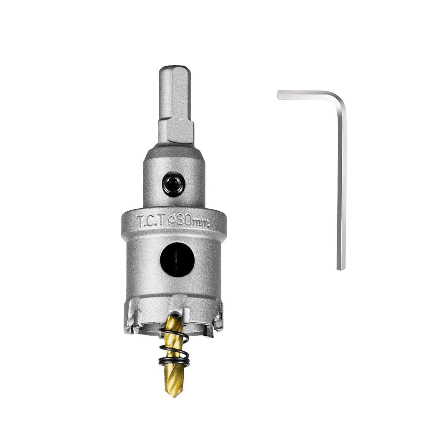 SALI 1-3/16" (30mm) TCT Hole Saw Kit Tungsten Carbide Tipped Hole Saw Drill Bit with Titanium-Plated Pilot Drill bit for Metal, Stainless Steel, Iron, Wood, Plastic