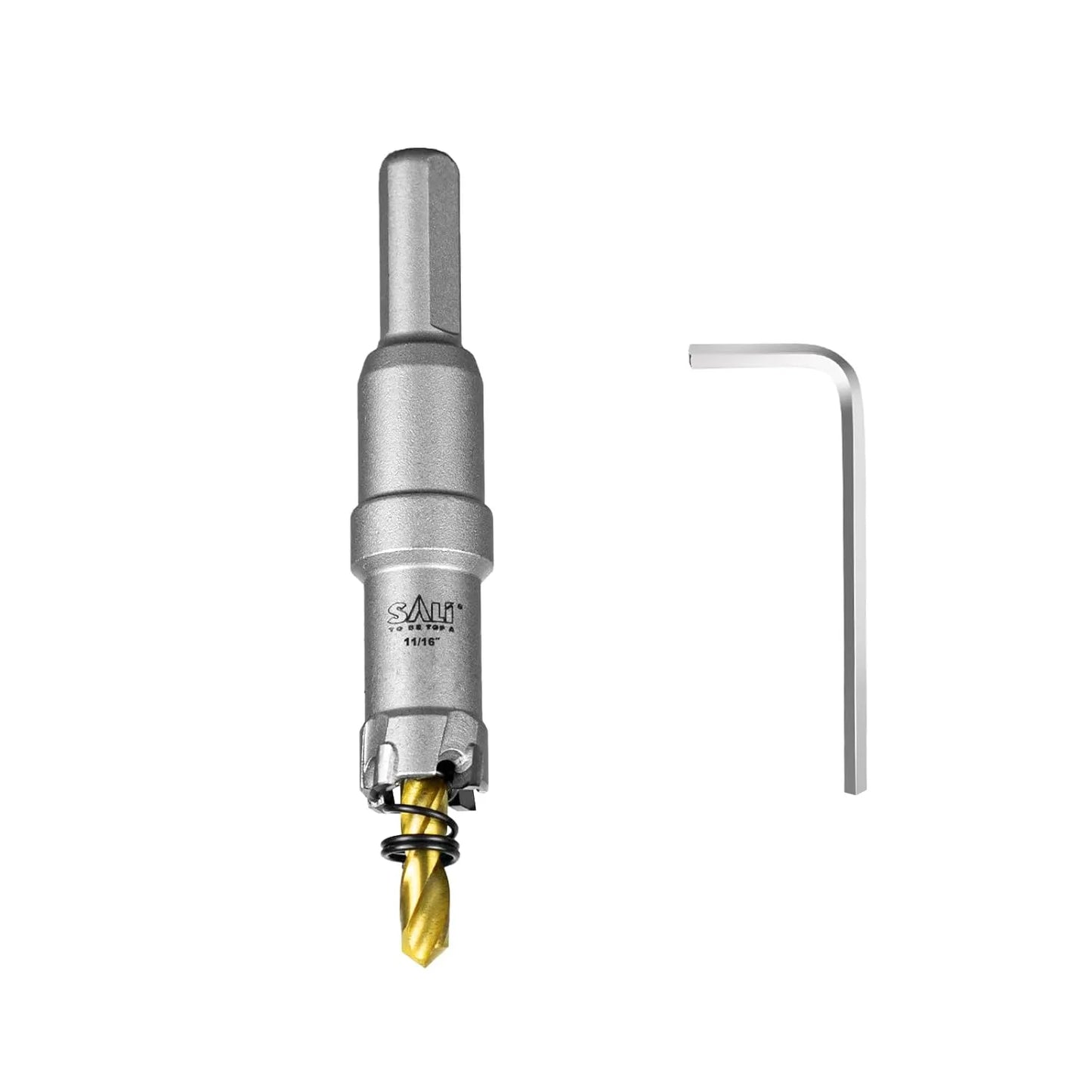 SALI 11/16" (18mm) TCT Hole Saw Kit Tungsten Carbide Tipped Hole Saw Drill Bit with Titanium-Plated Pilot Drill bit for Metal, Stainless Steel, Iron, Wood, Plastic