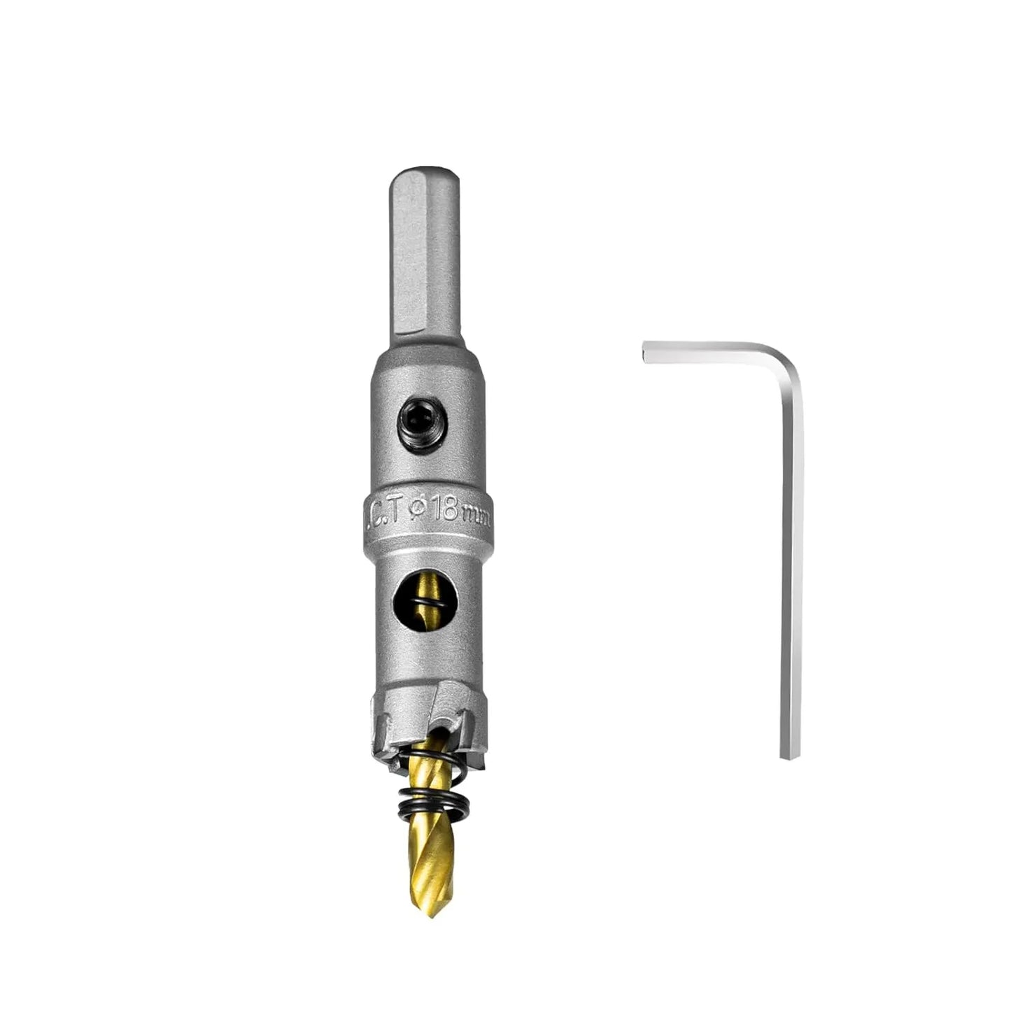 SALI 11/16" (18mm) TCT Hole Saw Kit Tungsten Carbide Tipped Hole Saw Drill Bit with Titanium-Plated Pilot Drill bit for Metal, Stainless Steel, Iron, Wood, Plastic