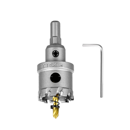 SALI 1-5/16" (34mm) TCT Hole Saw Kit Tungsten Carbide Tipped Hole Saw Drill Bit with Titanium-Plated Pilot Drill bit for Metal, Stainless Steel, Iron, Wood, Plastic