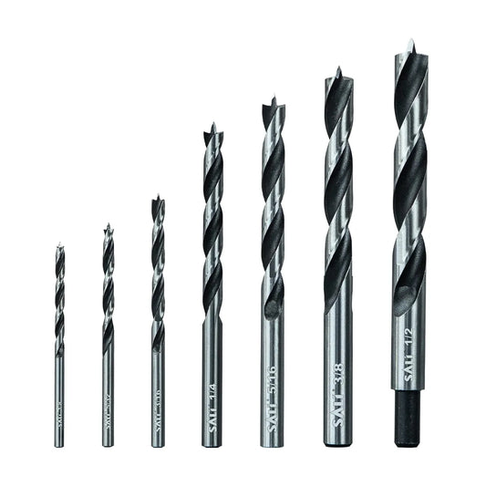 Sali Brad Point Wood Drill Bits 7pcs Set Carbon Steel Wood Drill Bit Set for Hardwood, Plywood, Plastic Round Holes in All Types of Wood Perfect for DIY Woodworking Carving Engraving Drilling