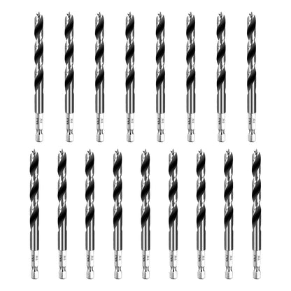 SALI Brad Point Drill Bits Set, 17 Pcs 5/16" Carbon Steel Wood Drill Bit Set with 1/4" Hex Shank for Hardwood, Plywood, Plastic Round Holes in All Types of Wood