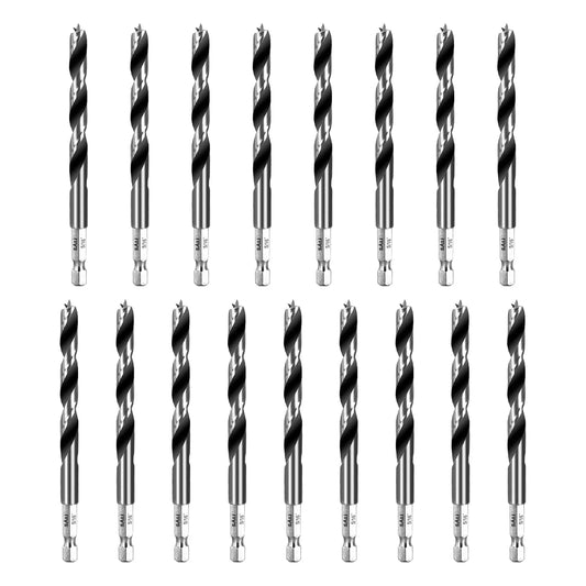 SALI Brad Point Drill Bits Set, 17 Pcs 5/16" Carbon Steel Wood Drill Bit Set with 1/4" Hex Shank for Hardwood, Plywood, Plastic Round Holes in All Types of Wood