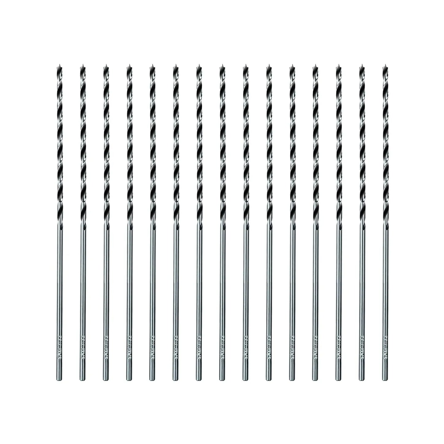 SALI 15pcs 7/32" Brad Point Wood Drill Bit Set for Hardwood, Plywood, Plastic; Carbon Steel, Titanium; 11" Long; Drill Bits