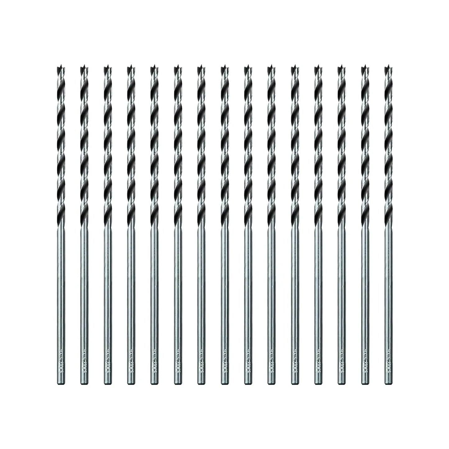 Sali 15pcs 5/16 inch Brad Point Wood Drill Bit Set Carbon Steel Wood Drill Bit Set for Hardwood, Plywood, Plastic Round Holes in All Types of Wood Extra Long 11 Inch