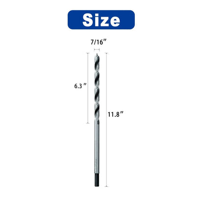 Sali 5pcs 7/16 inch Brad Point Wood Drill Bit Set Carbon Steel Wood Drill Bit Set for Hardwood, Plywood, Plastic Round Holes in All Types of Wood Extra Long 11 Inch
