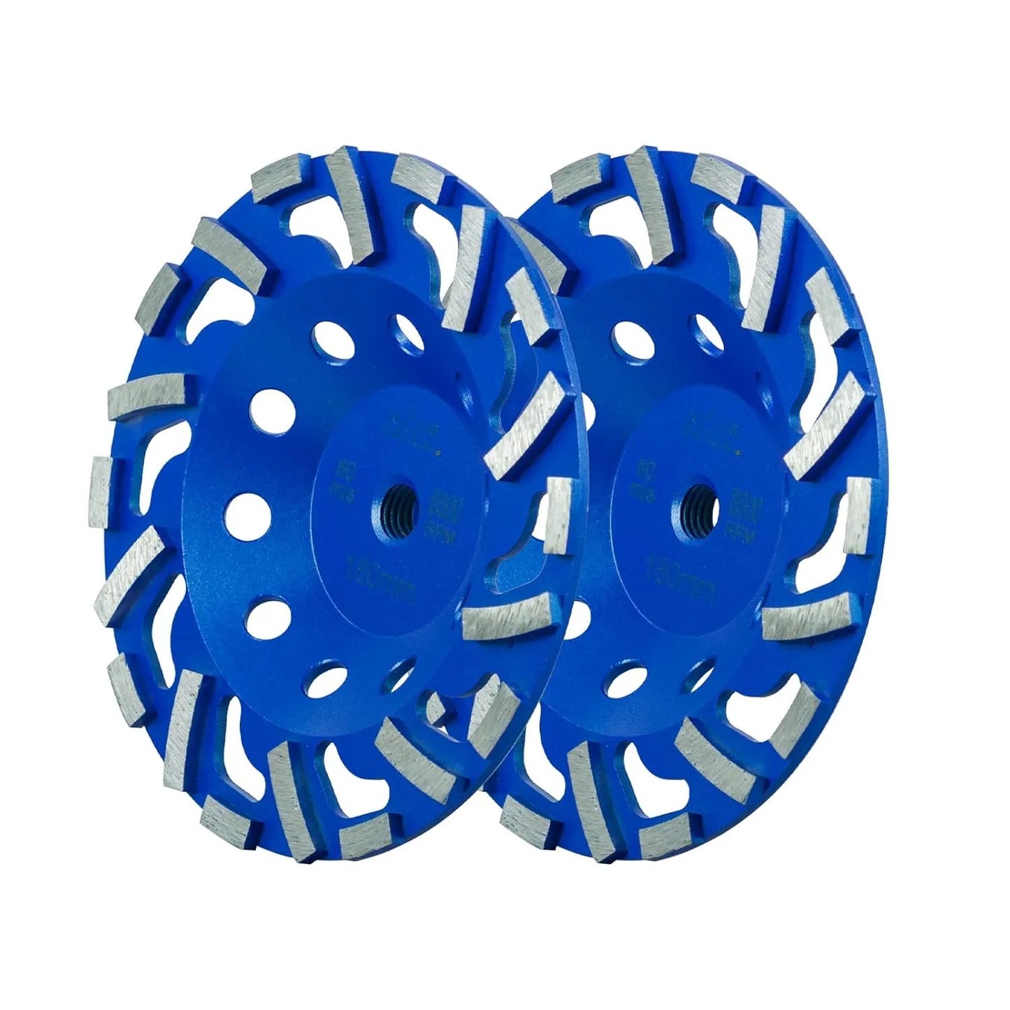 SALI 2pcs 7 Inch Concrete Grinding Wheels 20 Turbo Diamond Segments 5/8-11 Arbor Diamond Grinding Wheel Fit for Paint, Epoxy, Mastic Coating Removal with CDB. New Technology