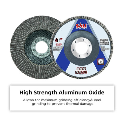 Sali 48 Pack Flap Disc 60 Grit 4.5" x 7/8-Inch Sanding Disc Bevel Type #29 Premium and Industrial Grade Angle Grinder Grinding Wheel High Performance Edge Grinding