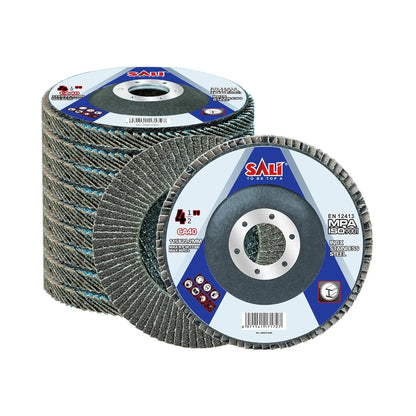 Sali Flap Disc 4.5" x 7/8-Inch Sanding Disc Bevel Type #29 Premium and Industrial Grade Angle Grinder Grinding Wheel High Performance Edge Grinding
