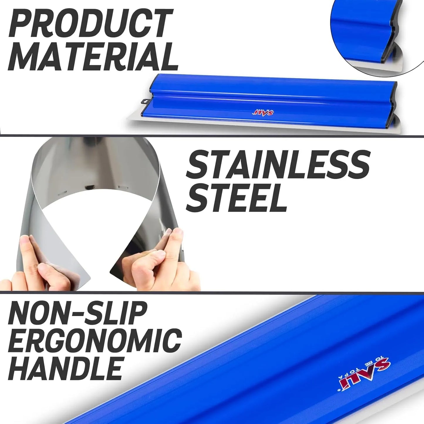 SALI Drywall Skimming Blade 32Inch/80cm Stainless Steel Drywall Smoothing Spatula for Large Working Area Wall Decoration Construction Tool Gyprock WallBoard Plasterboard