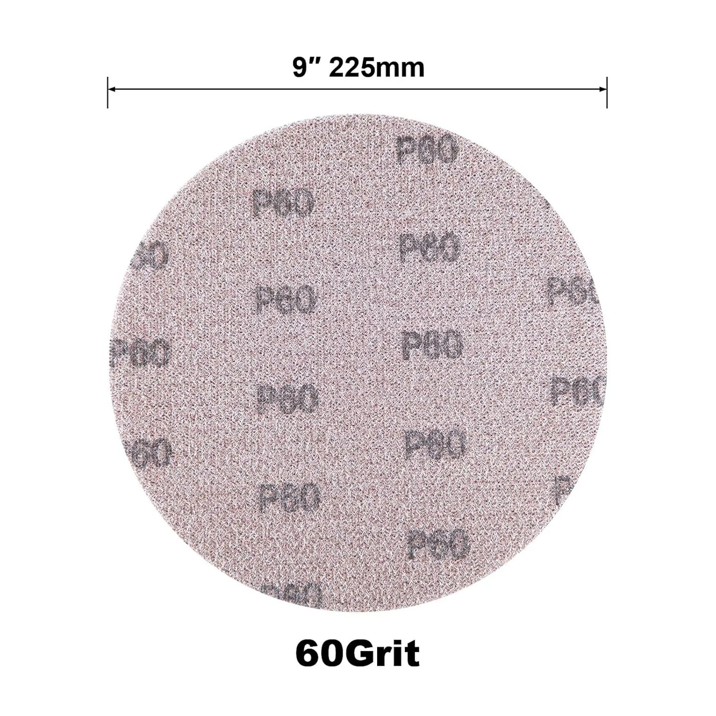 SALI 10 Pcs Sandpaper Mesh Abrasive 9 Inch Drywall Sander Sandpaper, Dust-Free Hook and Loop Drywall Sanding Disc for Car Wood Metal Polishing & Grinding P60