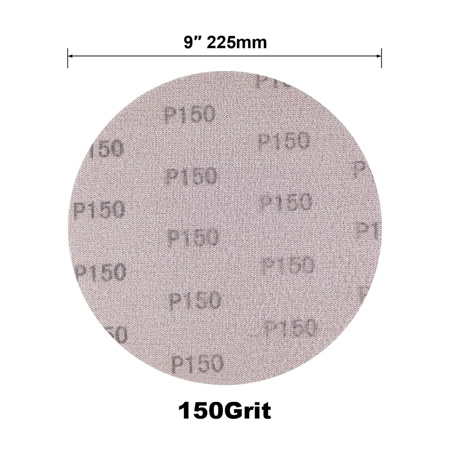 SALI 10 PCS Sandpaper Mesh Abrasive 9 inch Drywall Sander Sandpaper, Dust-Free Hook and Loop Drywall Sanding Disc for Car Wood Drywall Metal Polishing & Grinding P150