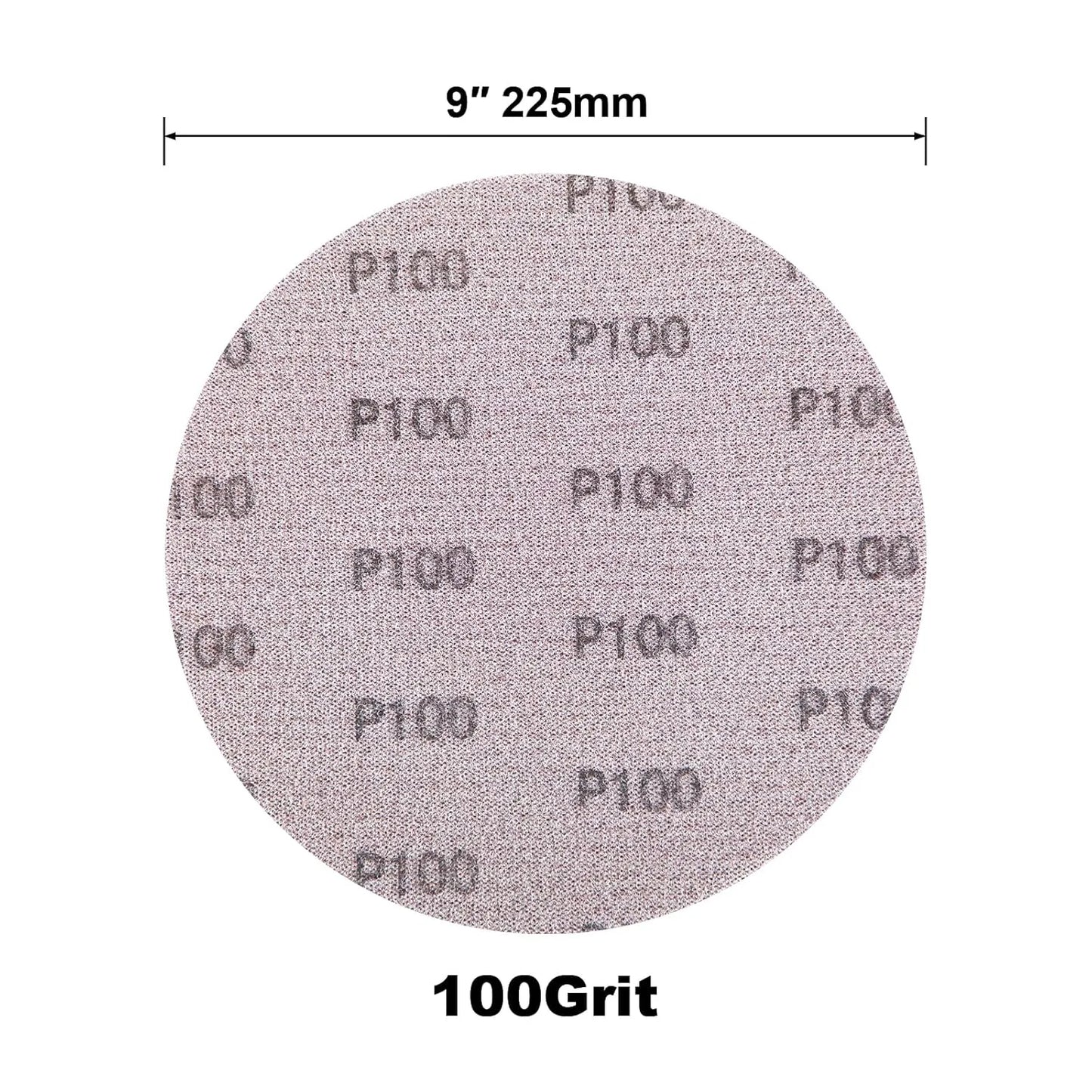 SALI 10 PCS Sandpaper Mesh Abrasive 9 inch Drywall Sander Sandpaper, Dust-Free Hook and Loop Drywall Sanding Disc for Car Wood Drywall Metal Polishing & Grinding P100