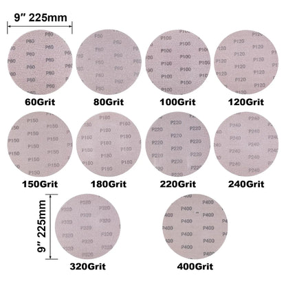 SALI 20 PCS Sandpaper Mesh Abrasive 9 inch Drywall Sander Sandpaper, Dust-Free Hook and Loop Drywall Sanding Disc for Car Wood Drywall Metal Polishing & Grinding P60-400