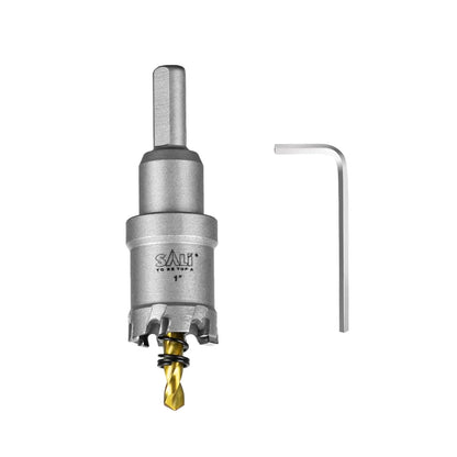 SALI 1" (26mm) TCT Hole Saw Kit Tungsten Carbide Tipped Hole Saw Drill Bit with Titanium-Plated Pilot Drill bit for Metal, Stainless Steel, Iron, Wood, Plastic