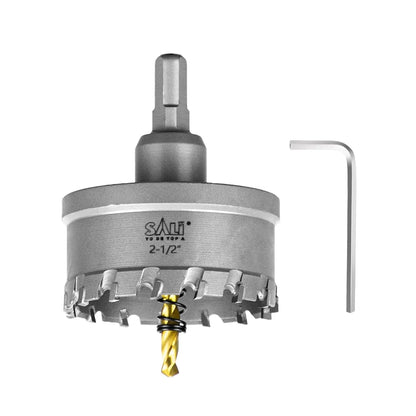 SALI 2-1/2"(64mm) TCT Hole Saw Kit Tungsten Carbide Tipped Hole Saw Drill Bit with Titanium-Plated Pilot Drill bit for Metal, Stainless Steel, Iron, Wood, Plastic