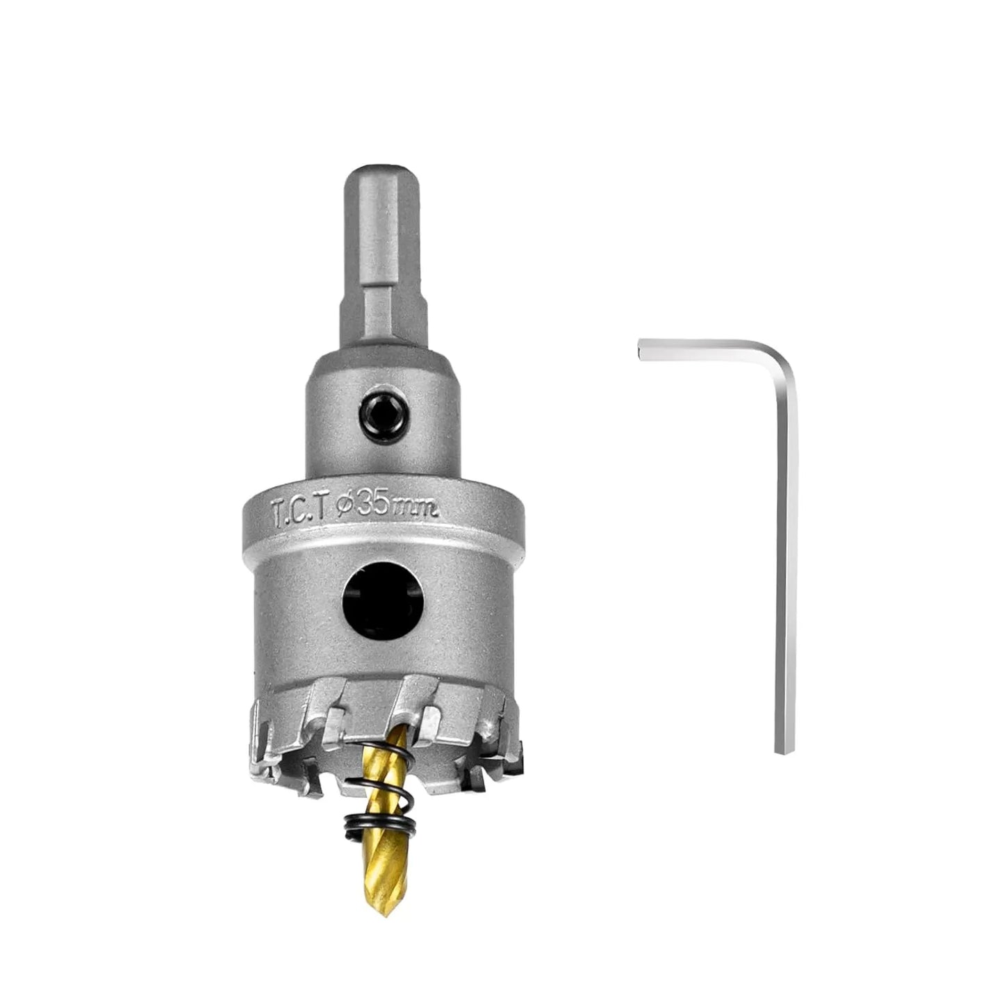 SALI 1-3/8" (35mm) TCT Hole Saw Kit Tungsten Carbide Tipped Hole Saw Drill Bit with Titanium-Plated Pilot Drill bit for Metal, Stainless Steel, Iron, Wood, Plastic