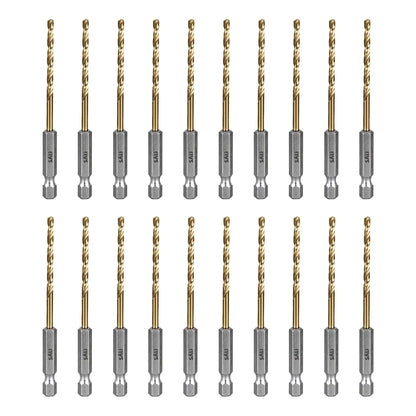 SALI Cobalt Drill Bit Set,20 Pack 1/8 Inch High Speed Steel Hex Shank Jobber Drill Bits, for Hardwood, Aluminum,Metal,Copper,Alloyed Steel
