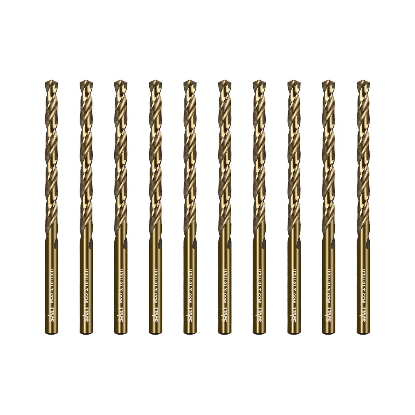 SALI Cobalt Drill Bit Set, 10Pcs 3/16" M35 High Speed Steel Jobber Length Drill Bit Kit for Hardened Metal, Stainless Steel, Cast Iron, Wood and Plastic, with Index Storage Case