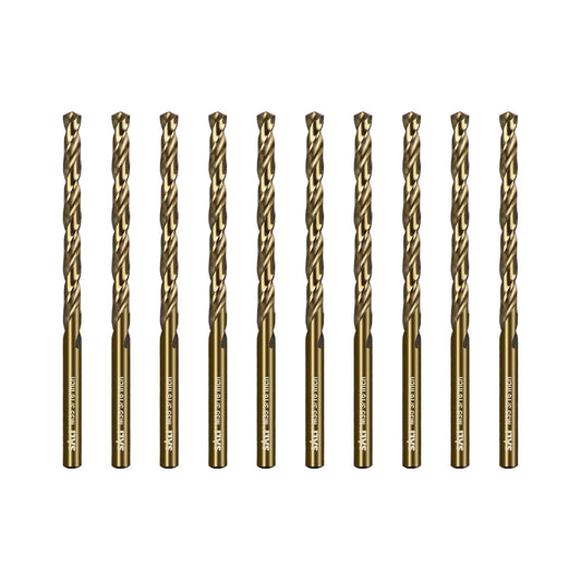 SALI Cobalt Drill Bit Set, 10Pcs 3/16" M35 High Speed Steel Jobber Length Drill Bit Kit for Hardened Metal, Stainless Steel, Cast Iron, Wood and Plastic, with Index Storage Case
