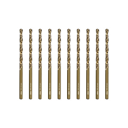 SALI Cobalt Drill Bit Set, 10Pcs 1/8" M35 High Speed Steel Jobber Length Drill Bit Kit for Hardened Metal, Stainless Steel, Cast Iron, Wood and Plastic, with Index Storage Case