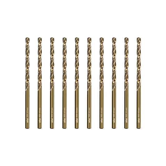 SALI Cobalt Drill Bit Set, 10Pcs 1/8" M35 High Speed Steel Jobber Length Drill Bit Kit for Hardened Metal, Stainless Steel, Cast Iron, Wood and Plastic, with Index Storage Case