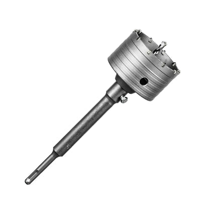 SALI Concrete Hole Saw Kits 3-1/2"（90mm） Tungsten Steel Wall Hole Cutter Drill Bit Sets with 220mm SDS Plus Shank Connecting Rod，110mm Center Positioning Drill Bits for Cinder Block,Brick,Adobe Wall