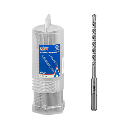 SALI 10PCS 1/4"*6" SDS Plus Rotary Hammer Drill Bit Concrete Drill Bit Kit Cross-Type Double Thread Carbide Material Suitable for Brick, Cement Walls, Stone, Hammer Drill Bits