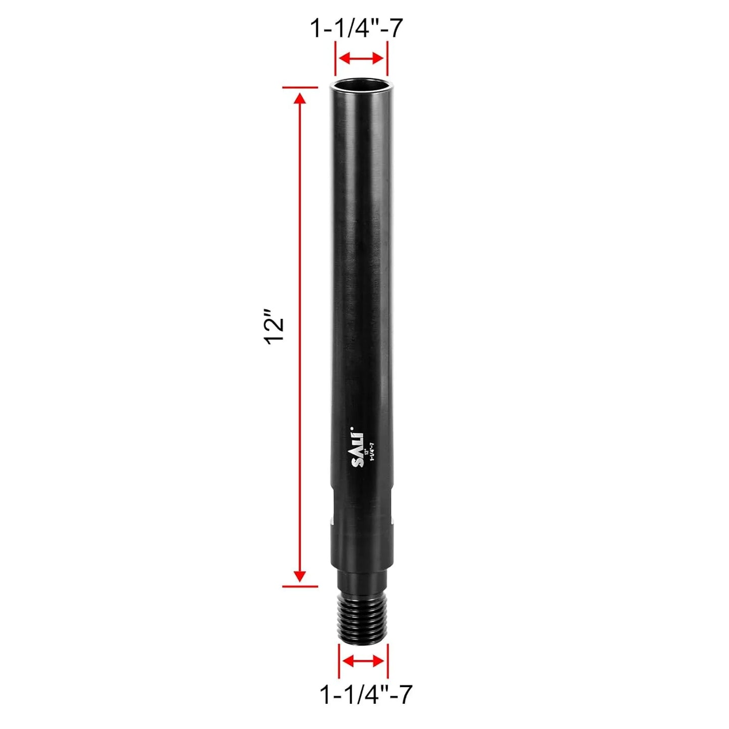 SALI 12" Extension Adapter for Core Drill Bits, Extension Rod with 1-1/4"-7 Thread Drill Bit Adapter for Saw Threaded Diamond Hole Diamond Core Drill
