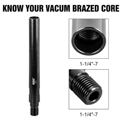SALI 12" Extension Adapter for Core Drill Bits, Extension Rod with 1-1/4"-7 Thread Drill Bit Adapter for Saw Threaded Diamond Hole Diamond Core Drill