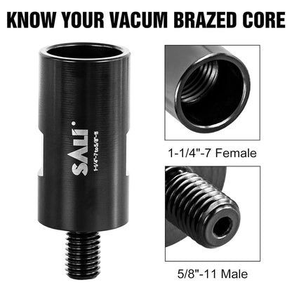SALI Hardened Steel Core Drill Adapter Convertor 1-1/4"-7 Female to 5/8"-11 Male for Enhanced Drilling Efficiency, Ideal for Use with Diamond Core Bits