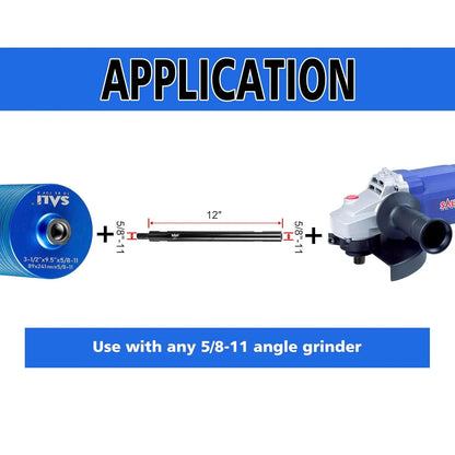 SALI 12" Extension Adapter for Core Drill Bits, Extension Rod with 5/8"-11 Thread Drill Bit Adapter for Saw Threaded Diamond Hole Diamond Core Drill