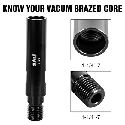 SALI 6" Extension Adapter for Core Drill Bits, Extension Rod with 1-1/4"-7 Thread Drill Bit Adapter for Saw Threaded Diamond Hole Diamond Core Drill