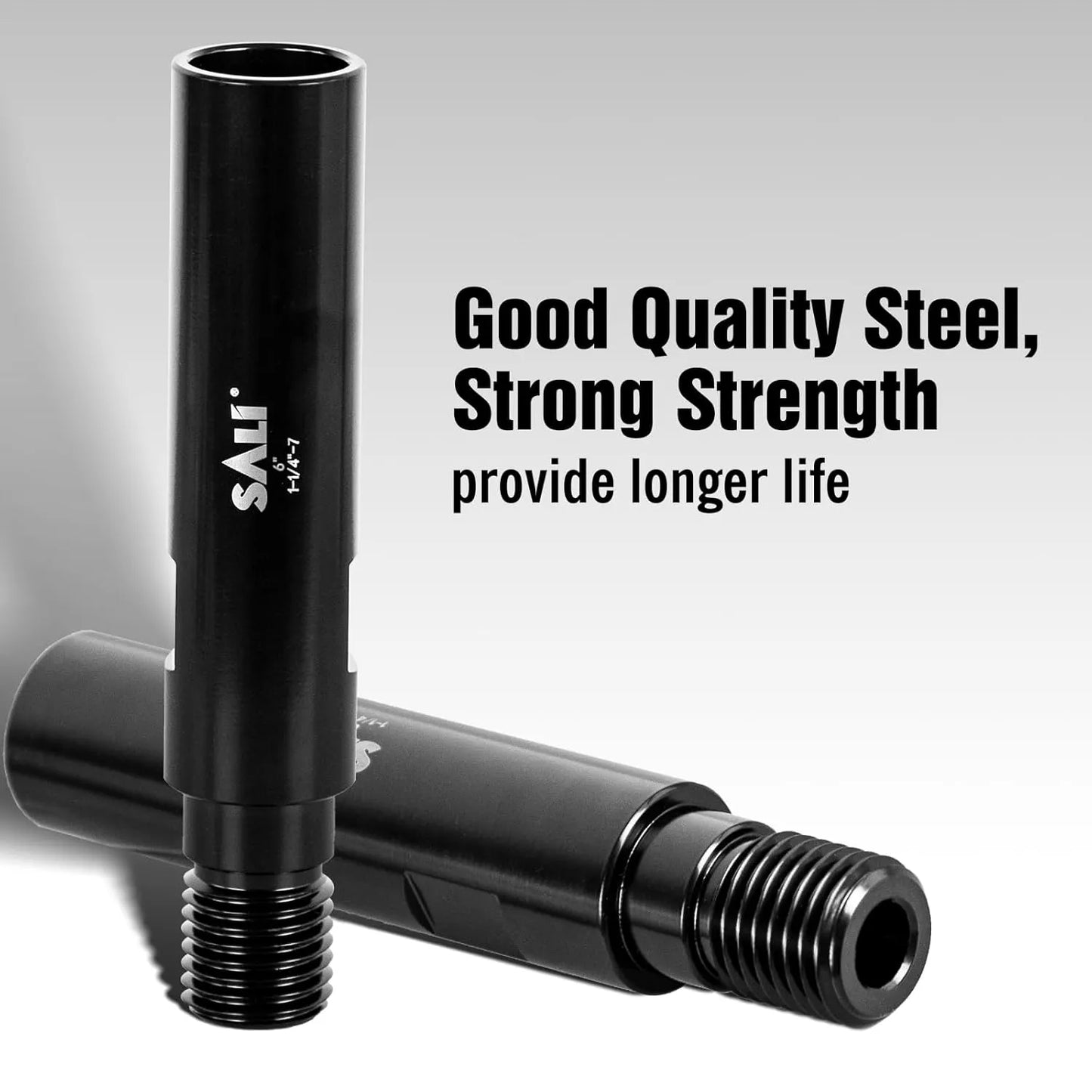 SALI 6" Extension Adapter for Core Drill Bits, Extension Rod with 1-1/4"-7 Thread Drill Bit Adapter for Saw Threaded Diamond Hole Diamond Core Drill