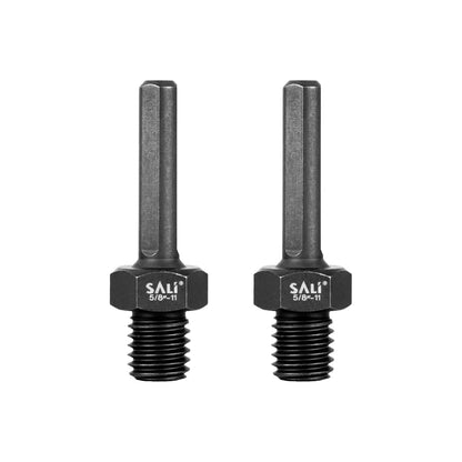 SALI 2PCS Core Drill Bit Adapter 5/8"-11 Thread Male to 3/8" Triangle Shank 5/8" -11 Male Drill Bit Adapter for Threaded Diamond Hole Saw Diamond Core Drill