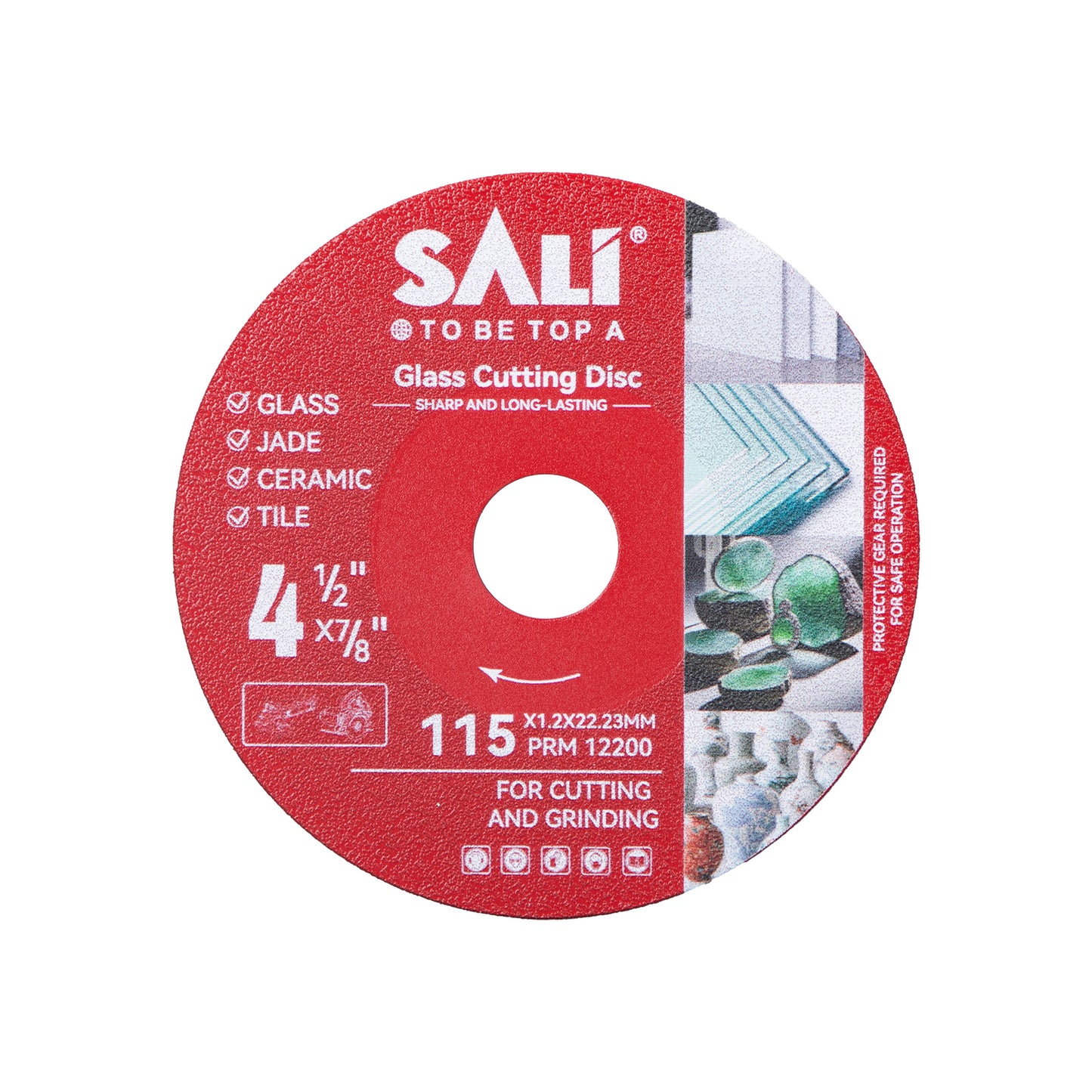 SALI  4-1/2 Inch  Continuous Rim Diamond Saw Blade, Wet & Dry Cutting for Porcelain Tile, Ceramic, Glass and Marble
